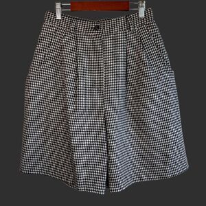 Vintage 80s Savannah Wool Blend High Waist Houndstooth Shorts